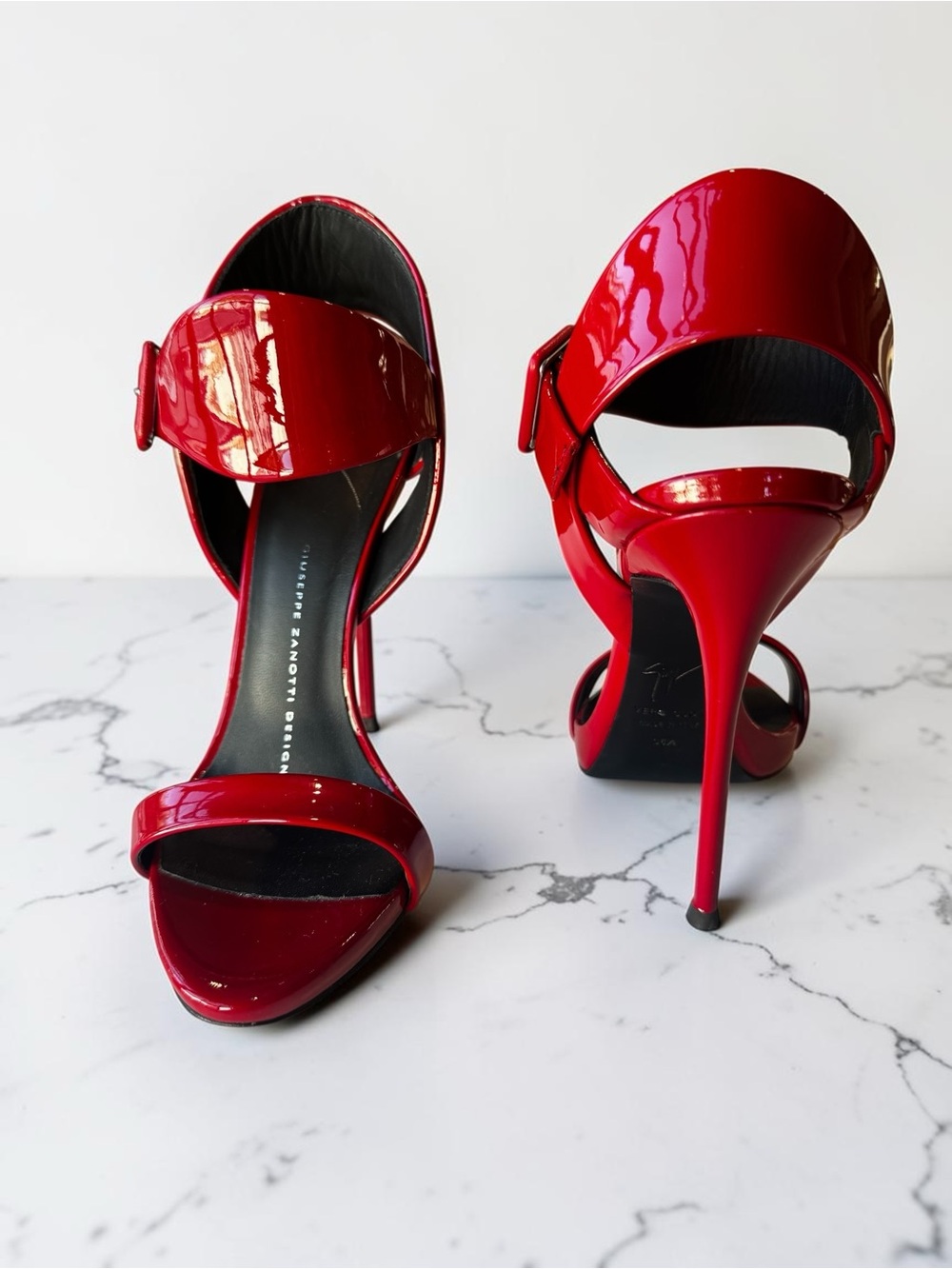 LIMITED EDITION Giuseppe Zanotti Red Patent Leather High Heel Sandals - Picture 6 of 6
